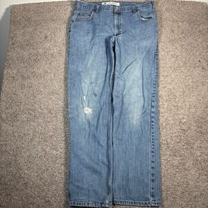 Arizona Big Ring Denim jeans men's loose size 40x32‎ blue 5 pocket logo cotton